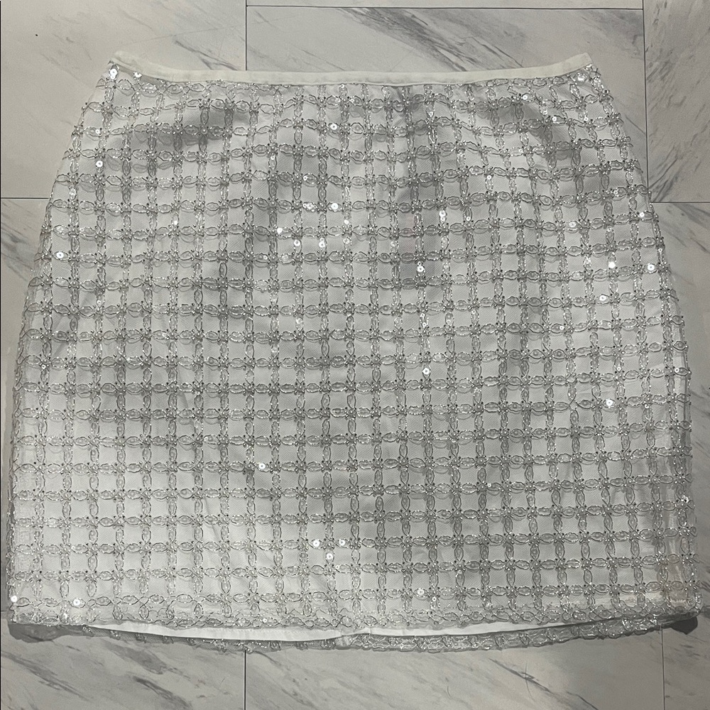 Glamorous Silver Sequin Mini Skirt